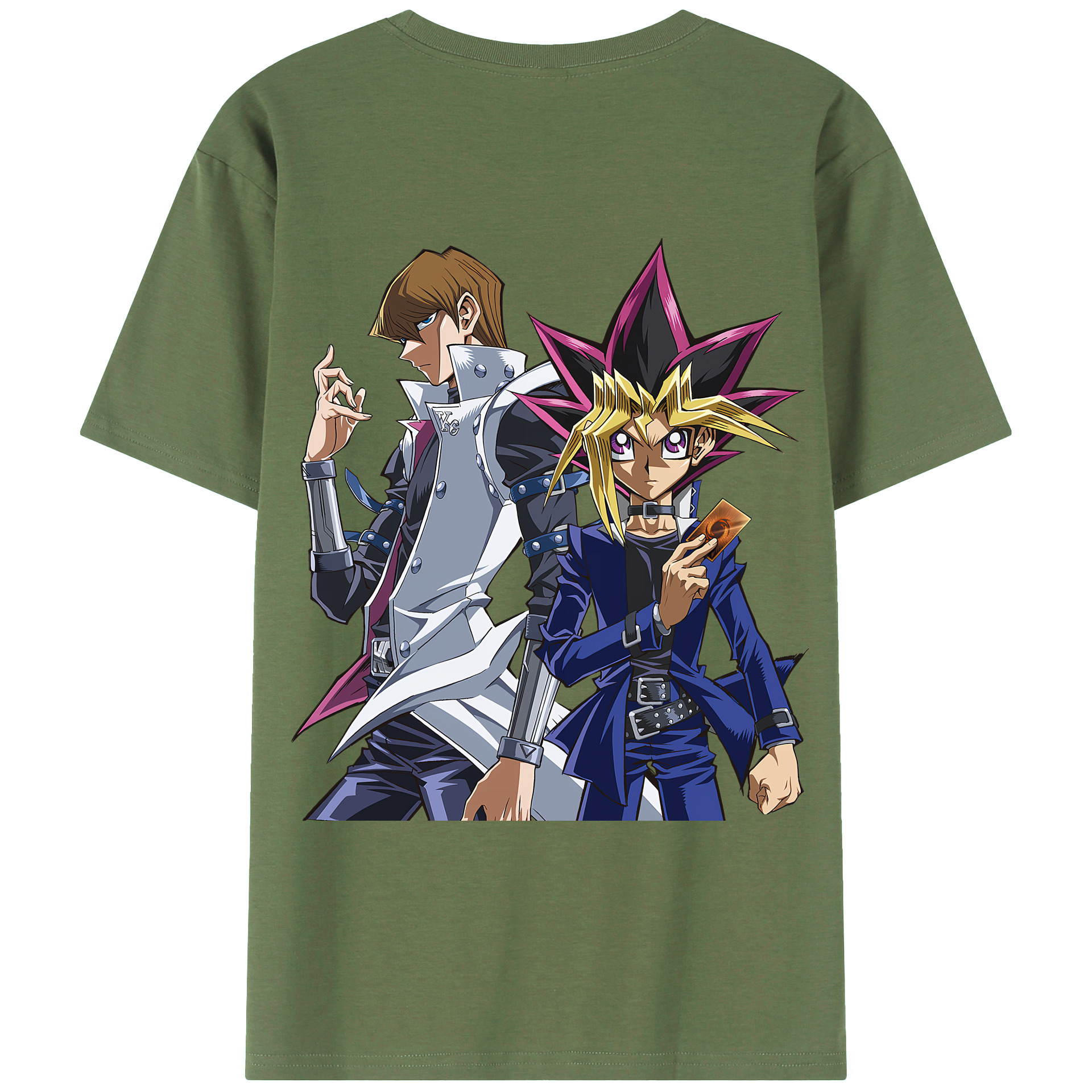 （画像用） 遊☆戯☆王 Yu-Gi-Oh! 綿100％ メンズ半袖Tシャツ（バックプリント） 通気性